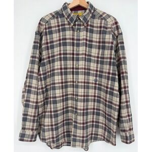 Duck Head Men's Plaid Button Down Flannel Shirt Size L Cotton